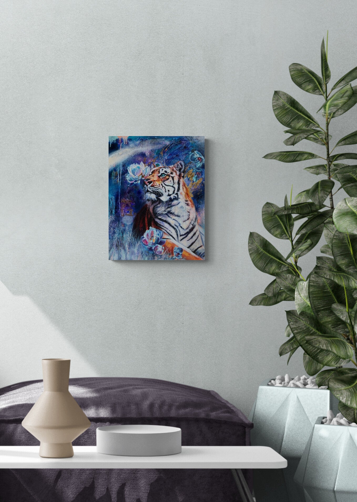 "Breathe Of Night" Hand Embellished 22k Gold Canvas Print